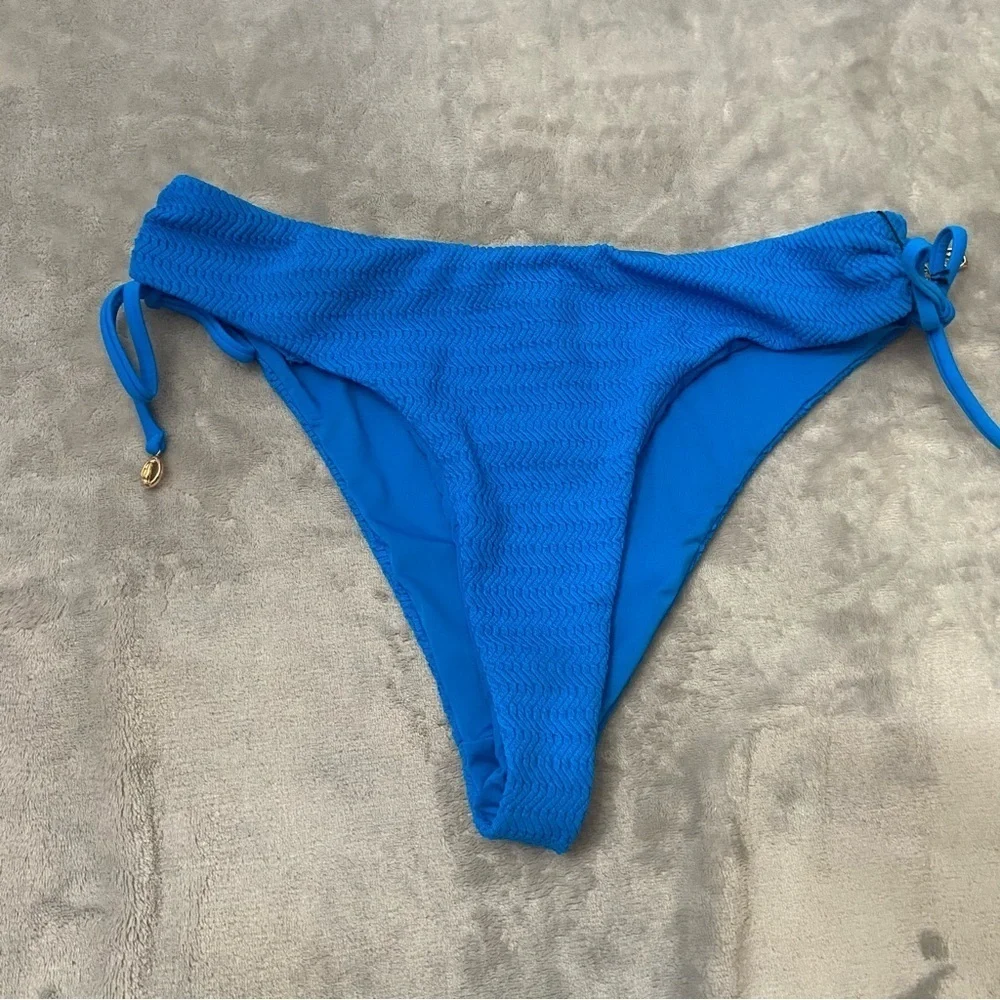 New! Bluebella Blue Shala High-Waist Ruched Tie Side Bikini Brief 10823